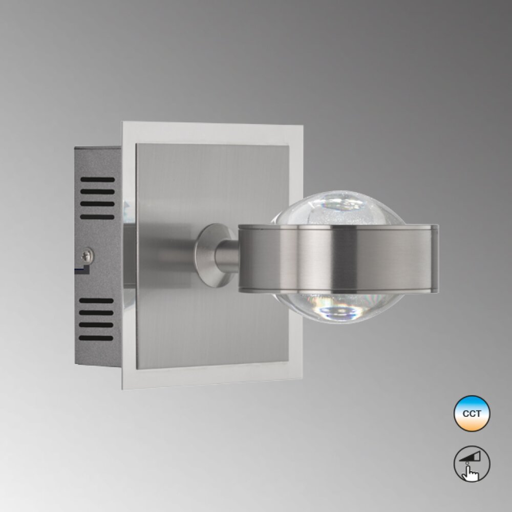 Fischer & Honsel Cluedo Lampa ścienna LED Nikiel matowy, 1-punktowy main product photo
