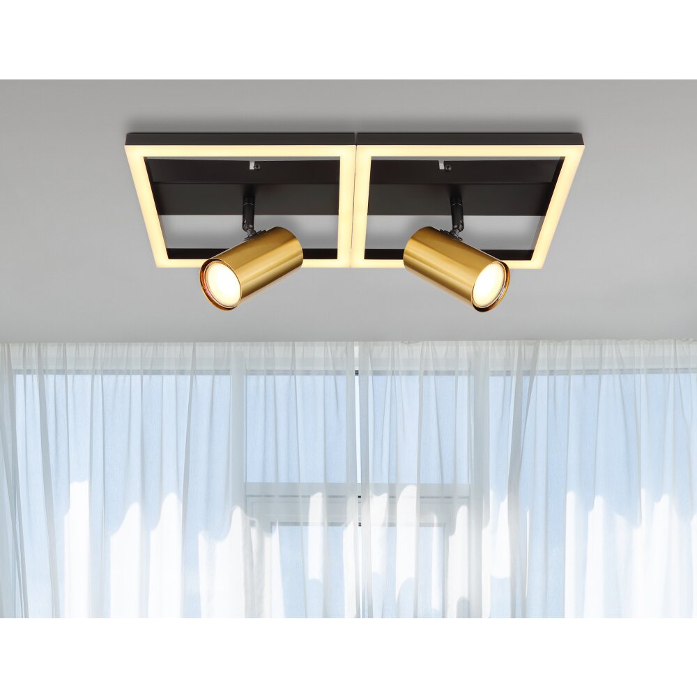 Globo MARRIE Lampa Sufitowa LED Mosiądz, Czarny, 1-punktowy main product photo