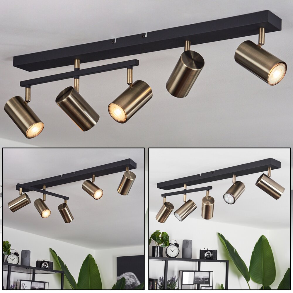 Javel Lampa Sufitowa Stary mosiądz, Czarny, 5-punktowe main product photo
