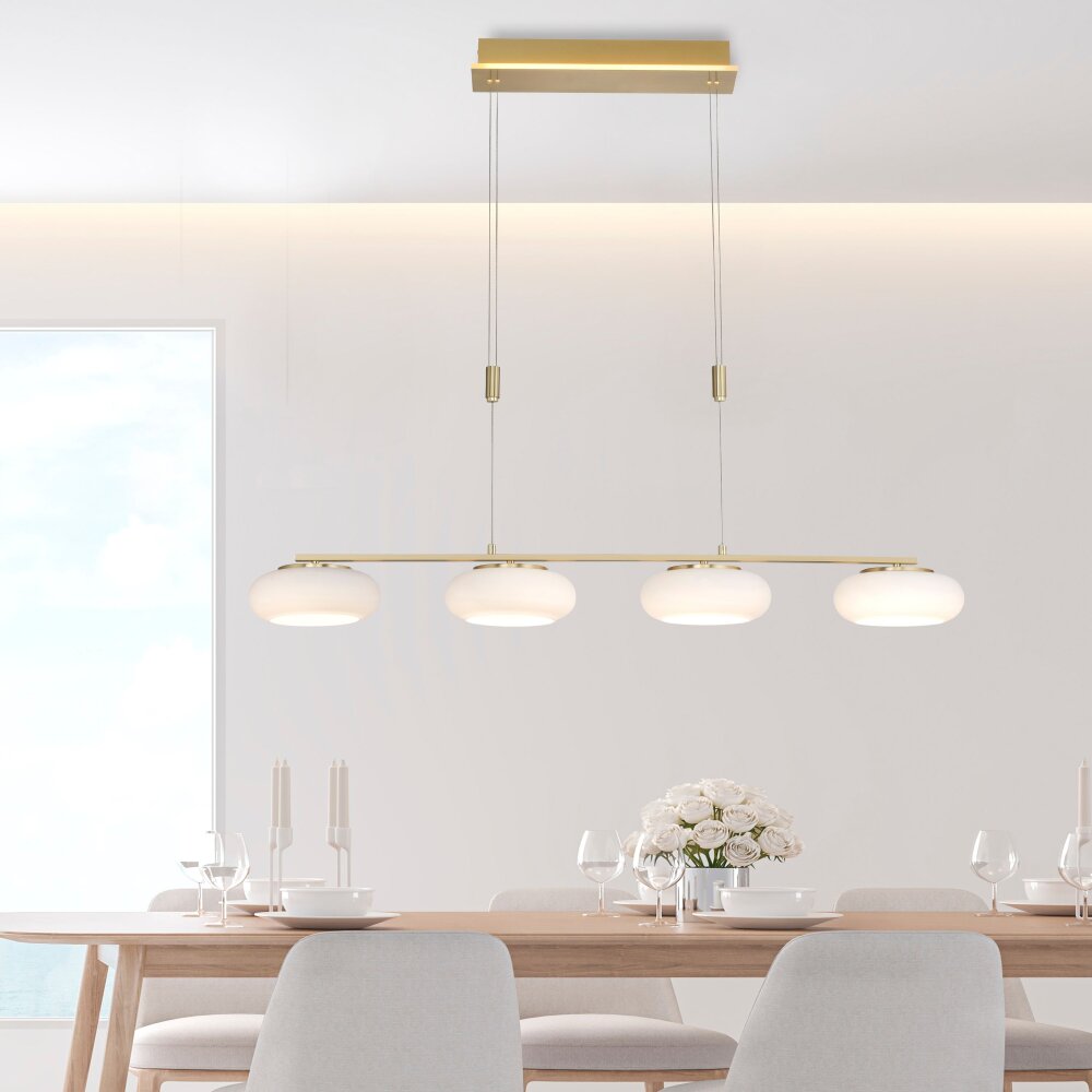 Paul Neuhaus Q-ETIENNE Lampa Wisząca LED Mosiądz, 4-punktowe, Zdalne sterowanie main product photo