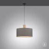 Leuchten-Direkt LINEN Lampa Wisząca Ecru, Czarny, 1-punktowy