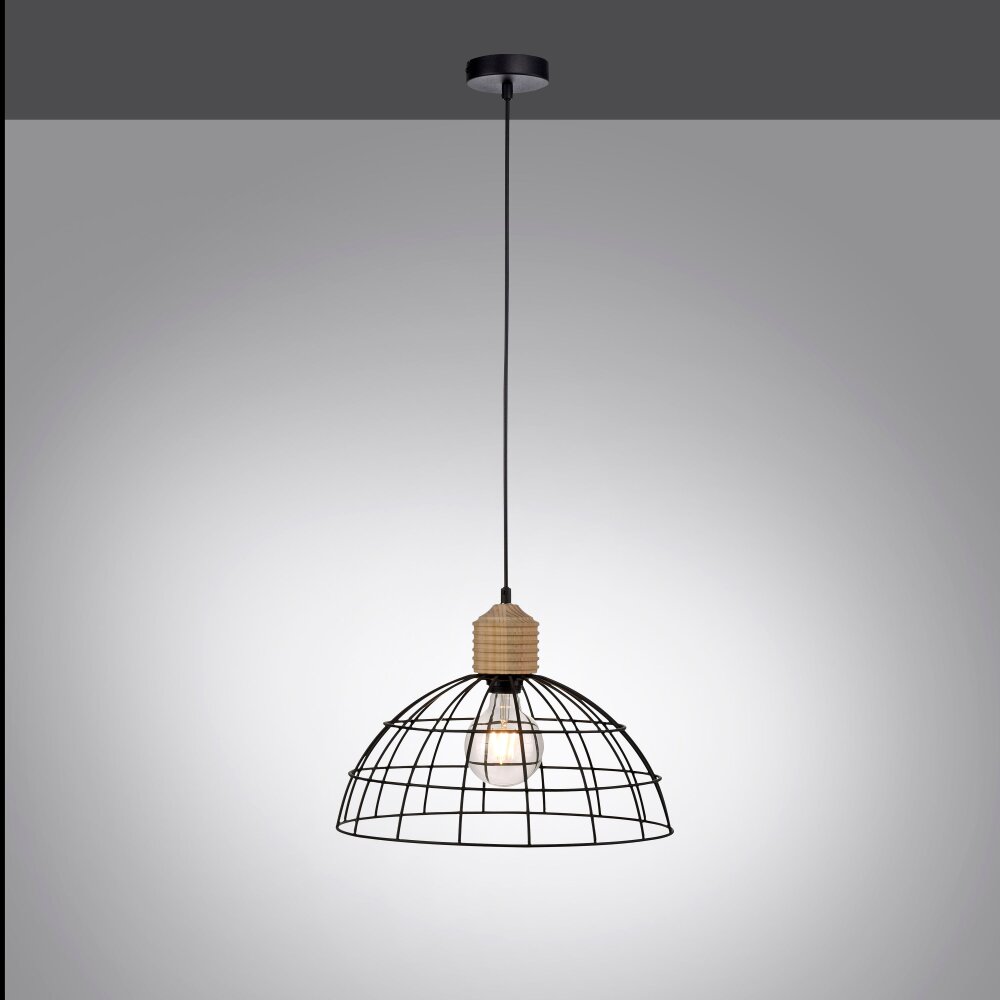 Leuchten-Direkt TARO Lampa Wisząca Ecru, Czarny, 1-punktowy main product photo
