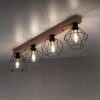 Leuchten-Direkt KASKA Lampa Sufitowa Wygląd drewna, Czarny, 4-punktowe