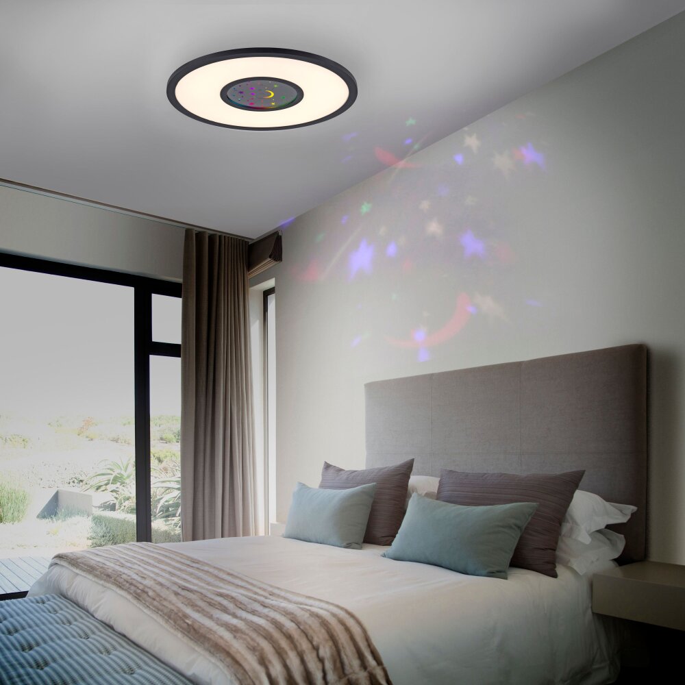 Leuchten-Direkt ASTRO Lampa Sufitowa LED Czarny, 2-punktowe, Zdalne sterowanie, Zmieniacz kolorów main product photo