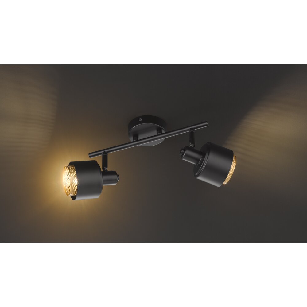 Wofi MARGATE Lampa Sufitowa Czarno-złoty, 2-punktowe main product photo