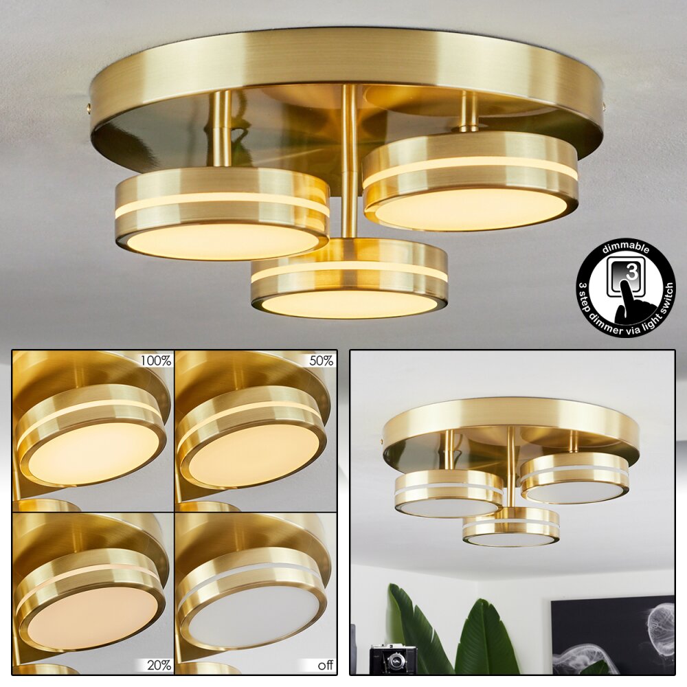Huallilemu Lampa Sufitowa LED Mosiądz, 3-punktowe main product photo