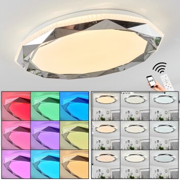 Lisei Lampa Sufitowa LED Biały, 1-punktowy, Zdalne sterowanie, Zmieniacz kolorów