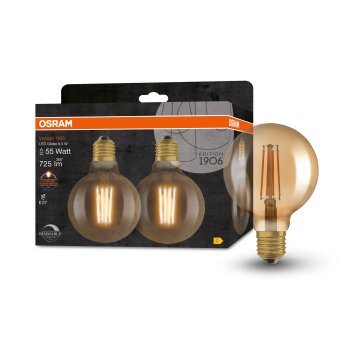 OSRAM Vintage 1906 Zestaw 2 lamp LED E27 6,5 W 2400 kelwin 725 lumenówów