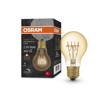 OSRAM Vintage 1906® LED E27 4,8 W 2200 kelwin 400 lumenówów