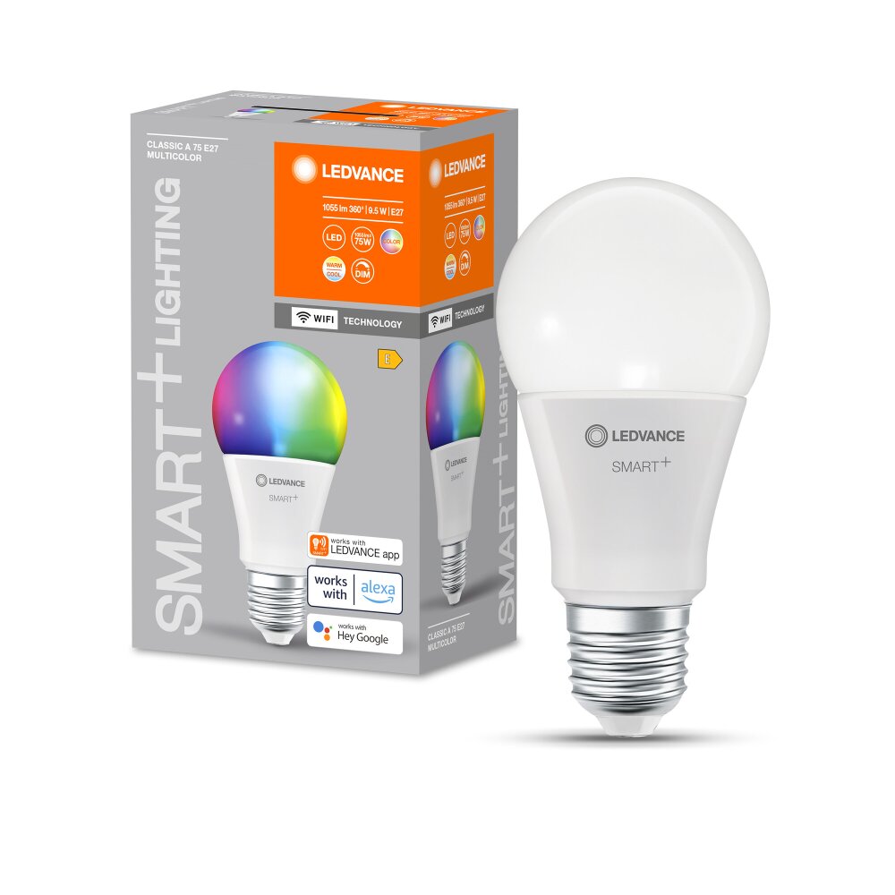 LEDVANCE SMART+ WiFi LED E27 9,5 W 2700-6500 kelwin 1055 lumenówów main product photo