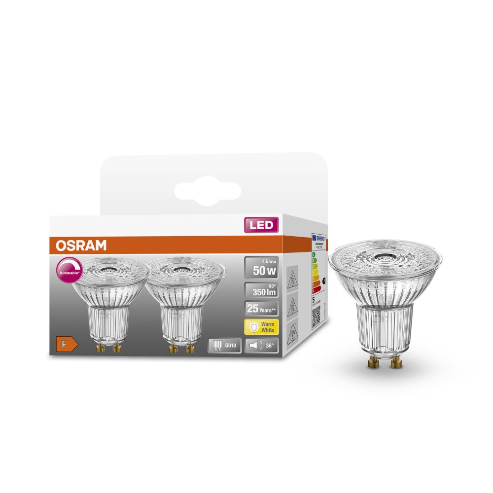 OSRAM LED SUPERSTAR Zestaw 2 lamp LED GU10 4,5 W 2700 kelwin 350 lumenówów main product photo