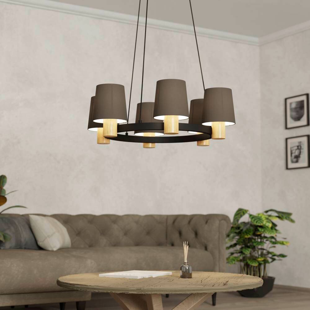 Eglo EDALE Lampa Wisząca Ecru, Czarny, 6-punktowe main product photo