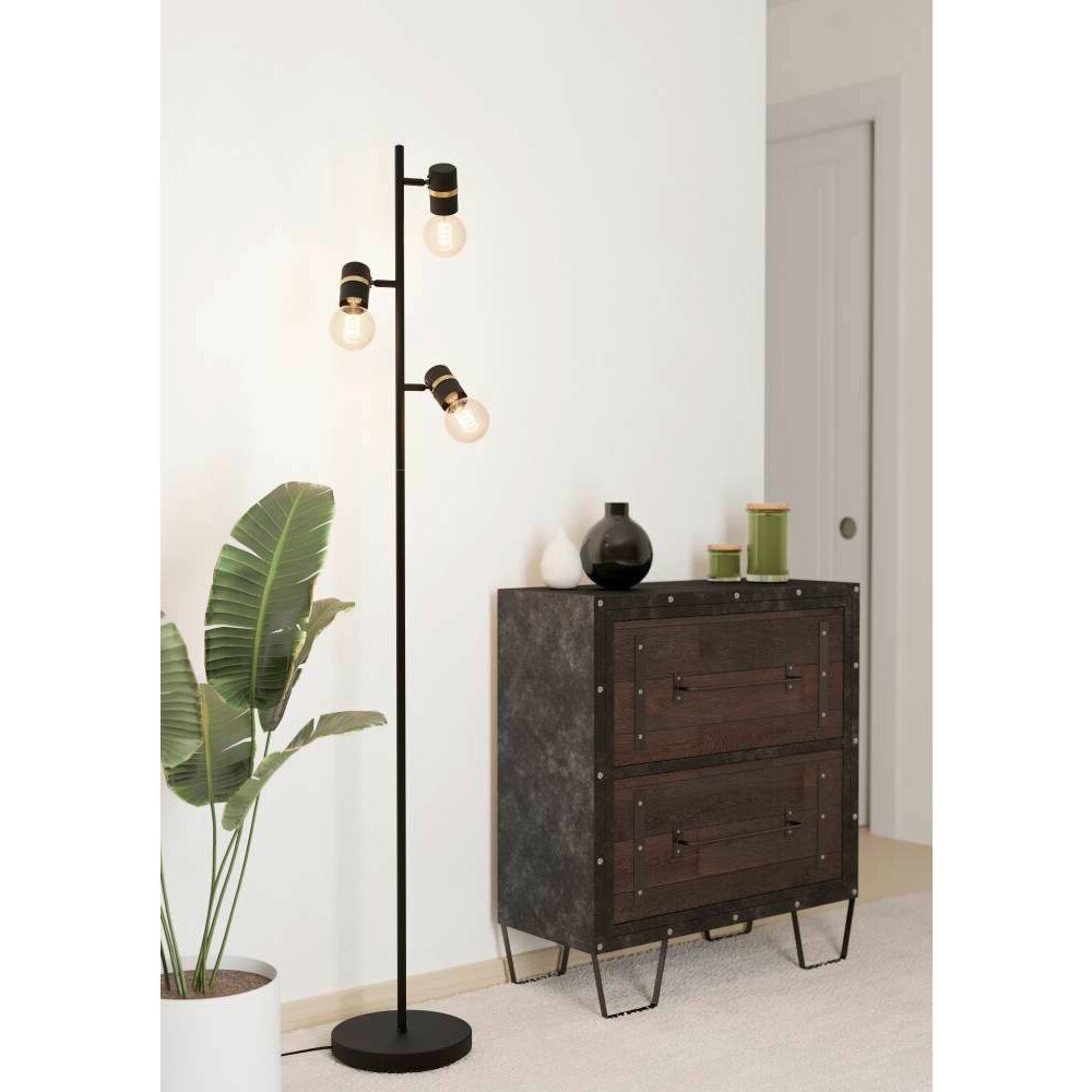 Eglo LURONE Lampa Stojąca Mosiądz, Czarny, 3-punktowe main product photo