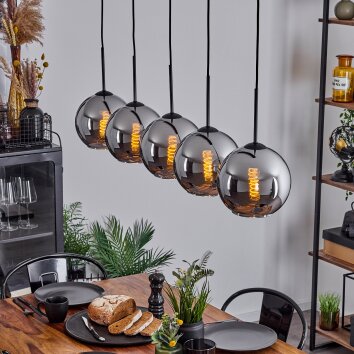 Koyoto  Lampa Sufitowa Szkło 20 cm Chrom, Przydymiony, 5-punktowe Koyoto  Lampa Sufitowa Szkło 20 cm Chrom, Przydymiony, 5-punktowe