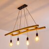 Canazei Lampa Wisząca Brązowy, Jasne drewno, Czarny, 4-punktowe