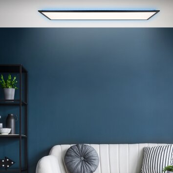 Brilliant Everett Lampa Sufitowa LED Czarny, 1-punktowy, Zdalne sterowanie, Zmieniacz kolorów