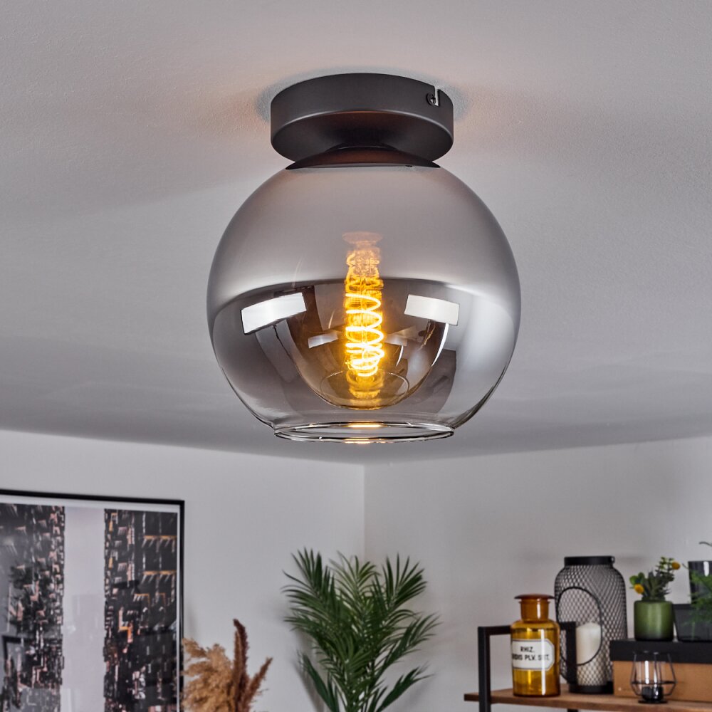 Koyoto Lampa Sufitowa Szkło 20 cm Chrom, Przezroczysty, Przydymiony, 1-punktowy main product photo