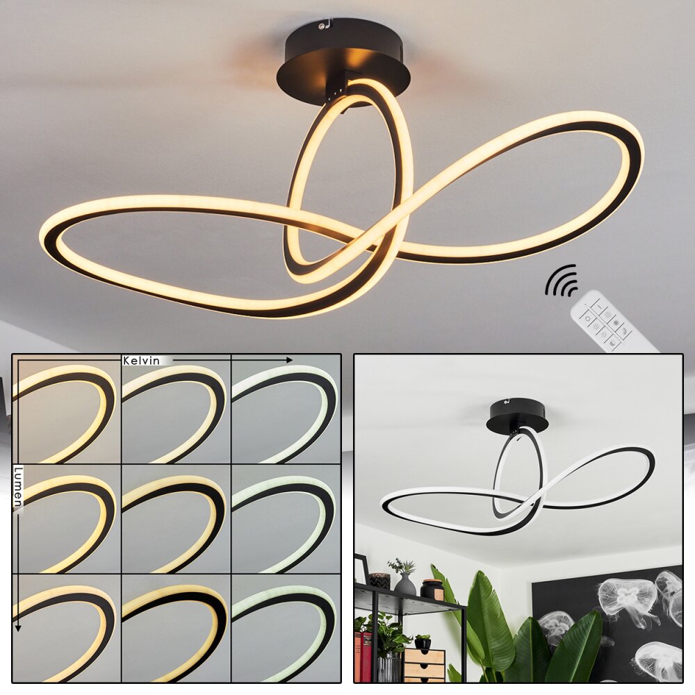 Zibreira Lampa Sufitowa LED Czarny, 1-punktowy, Zdalne sterowanie main product photo