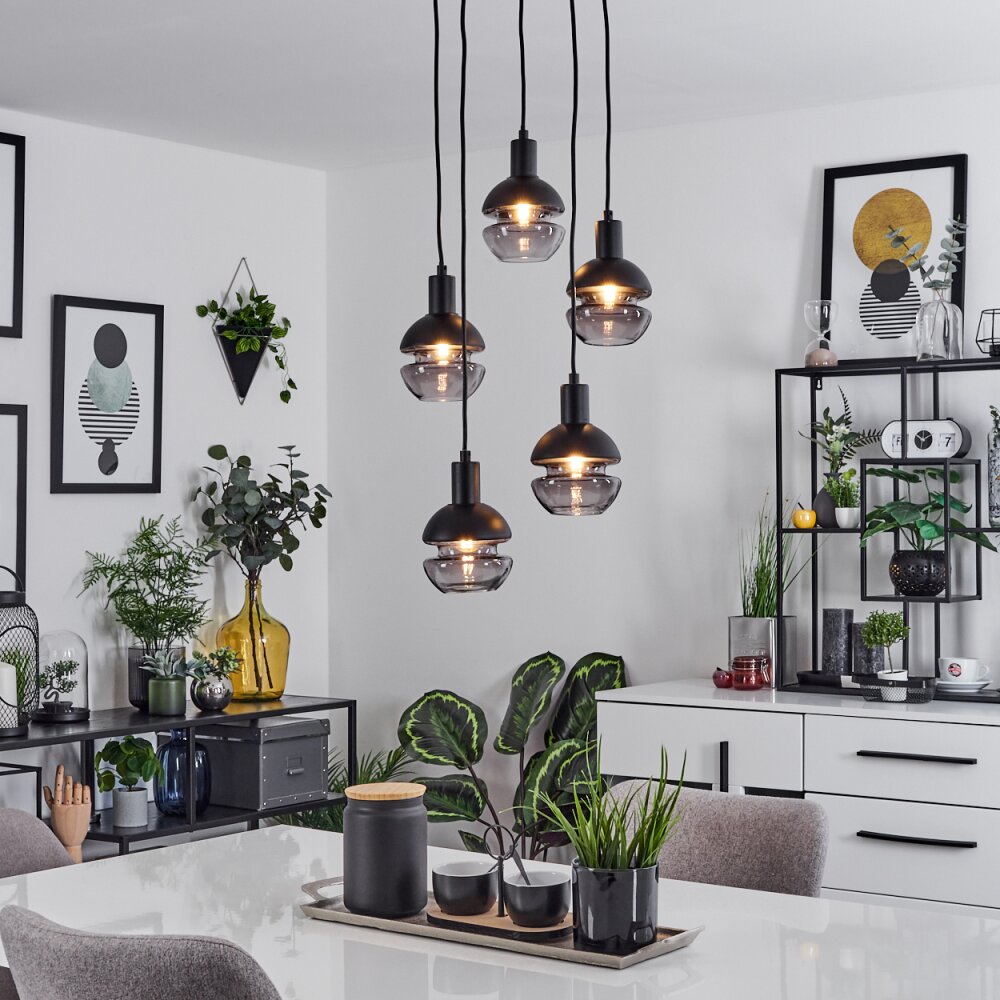 Ventosa Lampa Wisząca Przydymiony, Czarny, 5-punktowe main product photo