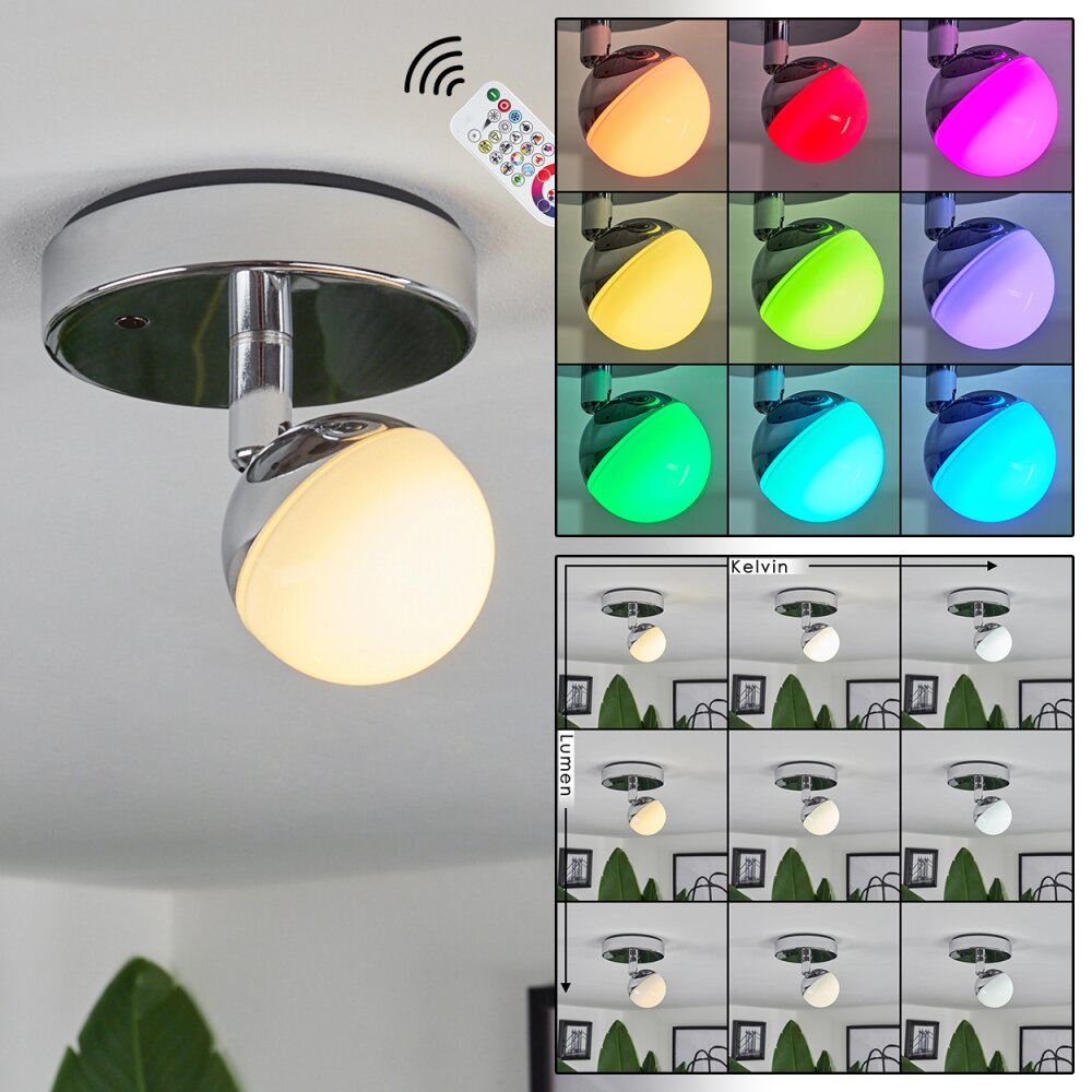 iDual Olivine Lampa Sufitowa LED Chrom, 1-punktowy, Zdalne sterowanie, Zmieniacz kolorów main product photo