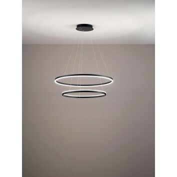 Fabas Luce Giotto Lampa Wisząca LED Czarny, 2-punktowe