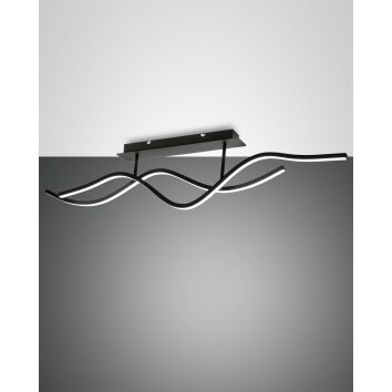 Fabas Luce Sinuo Lampa Sufitowa LED Czarny, 2-punktowe