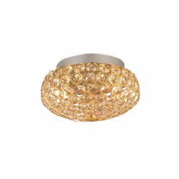 Ideal Lux KING Lampa Sufitowa Złoty, Kryształowa, 3-punktowe