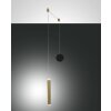 Fabas Luce Prado Lampa Wisząca LED Mosiądz, Czarny, 1-punktowy