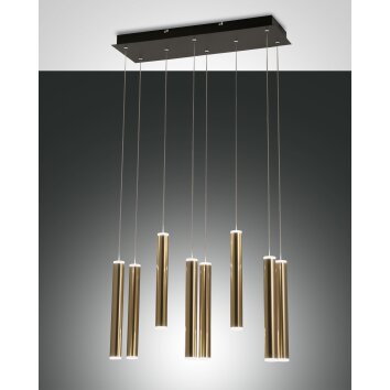 Fabas Luce Prado Lampa Wisząca LED Złoty, Czarny, 8-punktowe