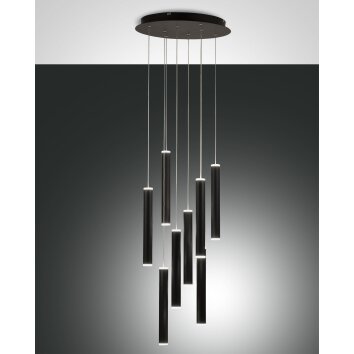 Fabas Luce Prado Lampa Wisząca LED Czarny, 8-punktowe