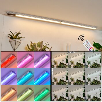 Raivo Oświetlenie podszafkowe Zestaw x 2 LED Czarny, Srebrny, 2-punktowe, Zdalne sterowanie, Zmieniacz kolorów