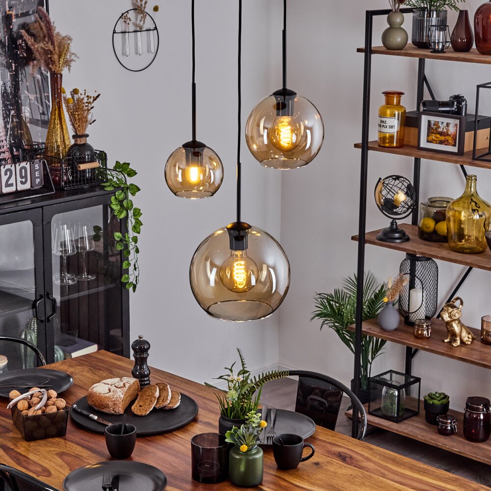 Koyoto Lampa Wisząca Szkło 15 cm, 20 cm, 25 cm W kolorze bursztynu, 3-punktowe main product photo