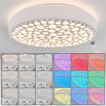 Agodim Lampa Sufitowa LED Biały, 1-punktowy, Zdalne sterowanie, Zmieniacz kolorów