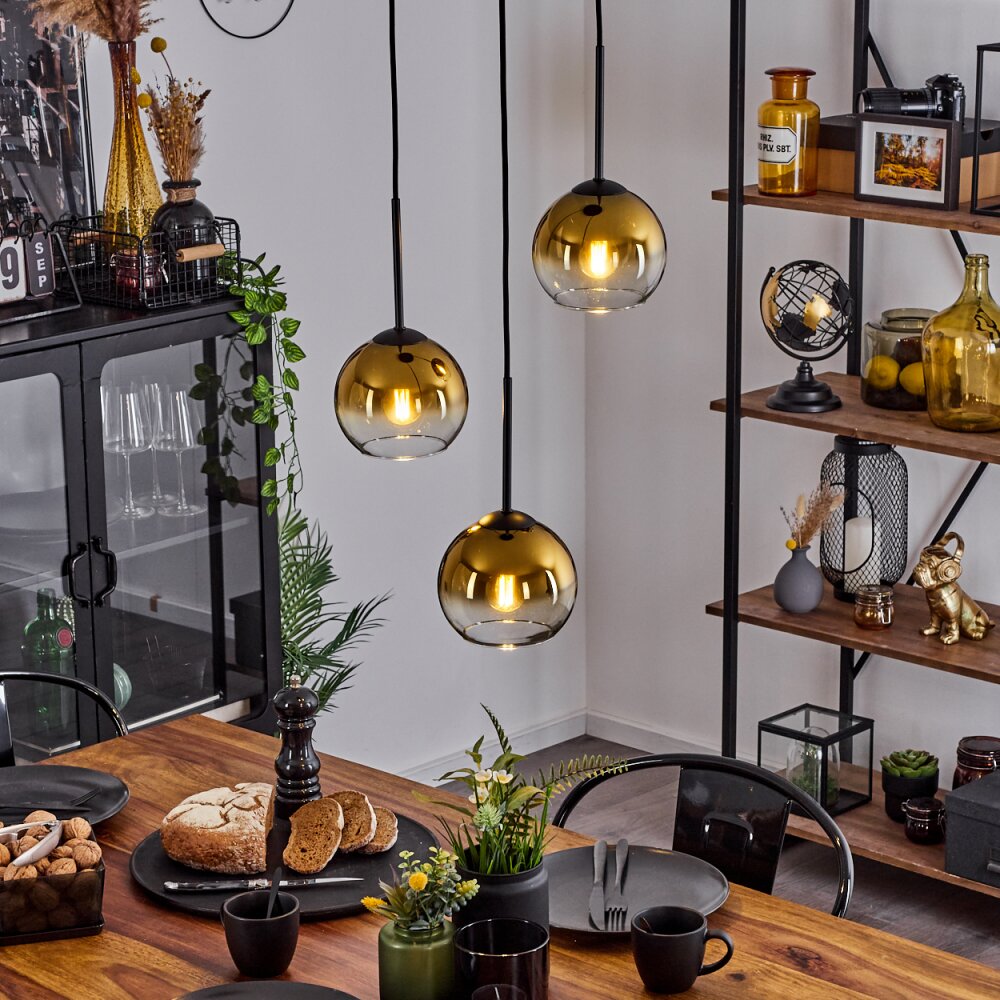 Koyoto Lampa Wisząca Szkło 15 cm Złoty, Przezroczysty, 3-punktowe main product photo