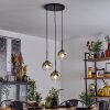 Koyoto  Lampa Wisząca Szkło 15 cm Chrom, Przezroczysty, Przydymiony, 3-punktowe