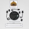 Koyoto  Lampa Sufitowa Szkło 20 cm Złoty, Przezroczysty, 3-punktowe