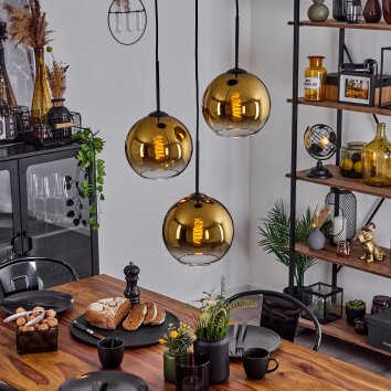 Koyoto  Lampa Sufitowa Szkło 20 cm złoty, przezroczysty, 3-punktowe
