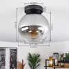 Koyoto  Lampa Sufitowa Szkło 20 cm Przezroczysty, Przydymiony, 1-punktowy