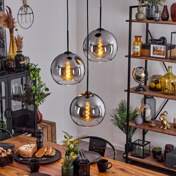 Koyoto  Lampa Wisząca Szkło 25 cm Przezroczysty, Przydymiony, 3-punktowe