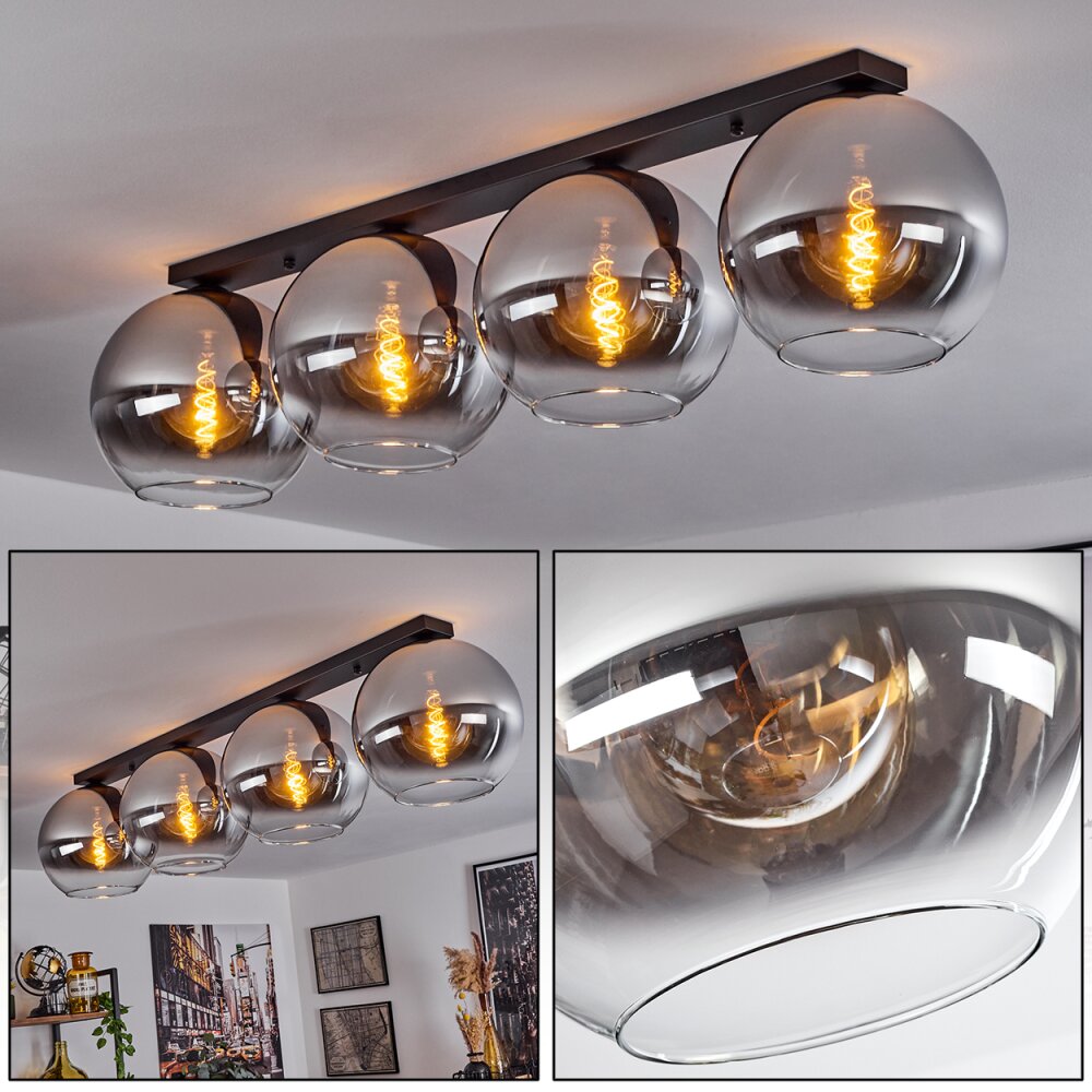 Koyoto Lampa Sufitowa Szkło 30 cm Chrom, Przezroczysty, Przydymiony, 4-punktowe main product photo