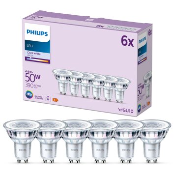 Philips Classic Zestaw 6 żarówek LED GU10 4,6 W 4000 kelwin 390 lumenów