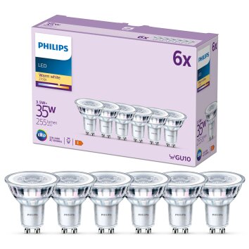 Philips Classic Zestaw 6 lamp LED GU10 3,5 W 2700 kelwin 255 lumenówów