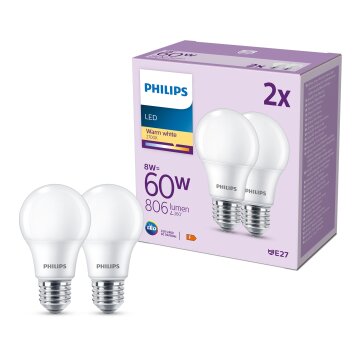 Philips Classic Zestaw 2 lamp LED E27 8 W 2700 kelwin 806 lumenówów