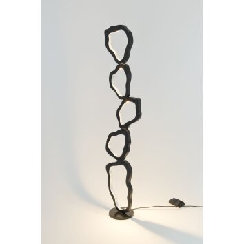 Holländer INFERNALE Lampa Stojąca LED Brązowy, Czarny, Srebrny, 5-punktowe