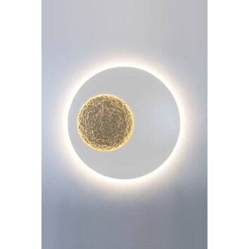 Holländer LUNA Lampa ścienna LED Złoty, Biały, 2-punktowe