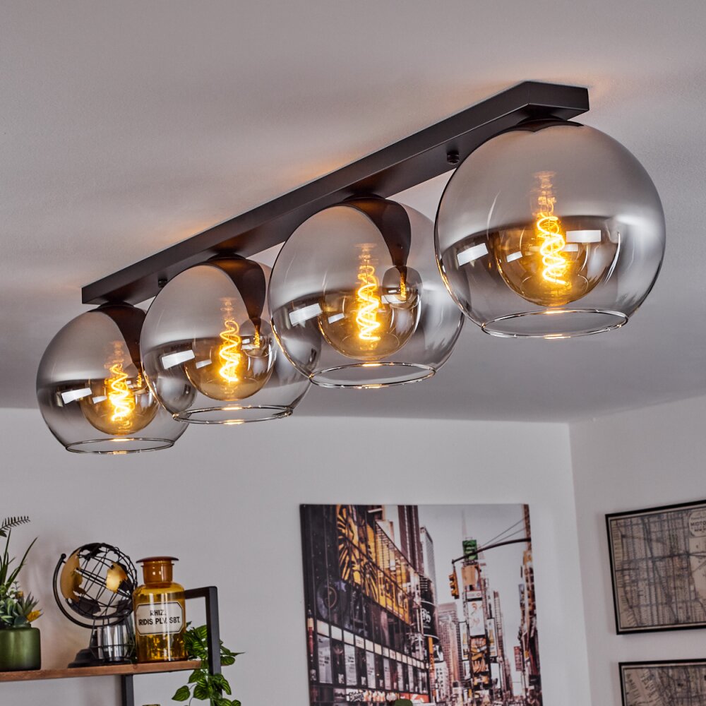 Koyoto Lampa Sufitowa Szkło 25 cm Chrom, Przezroczysty, Przydymiony, 4-punktowe main product photo