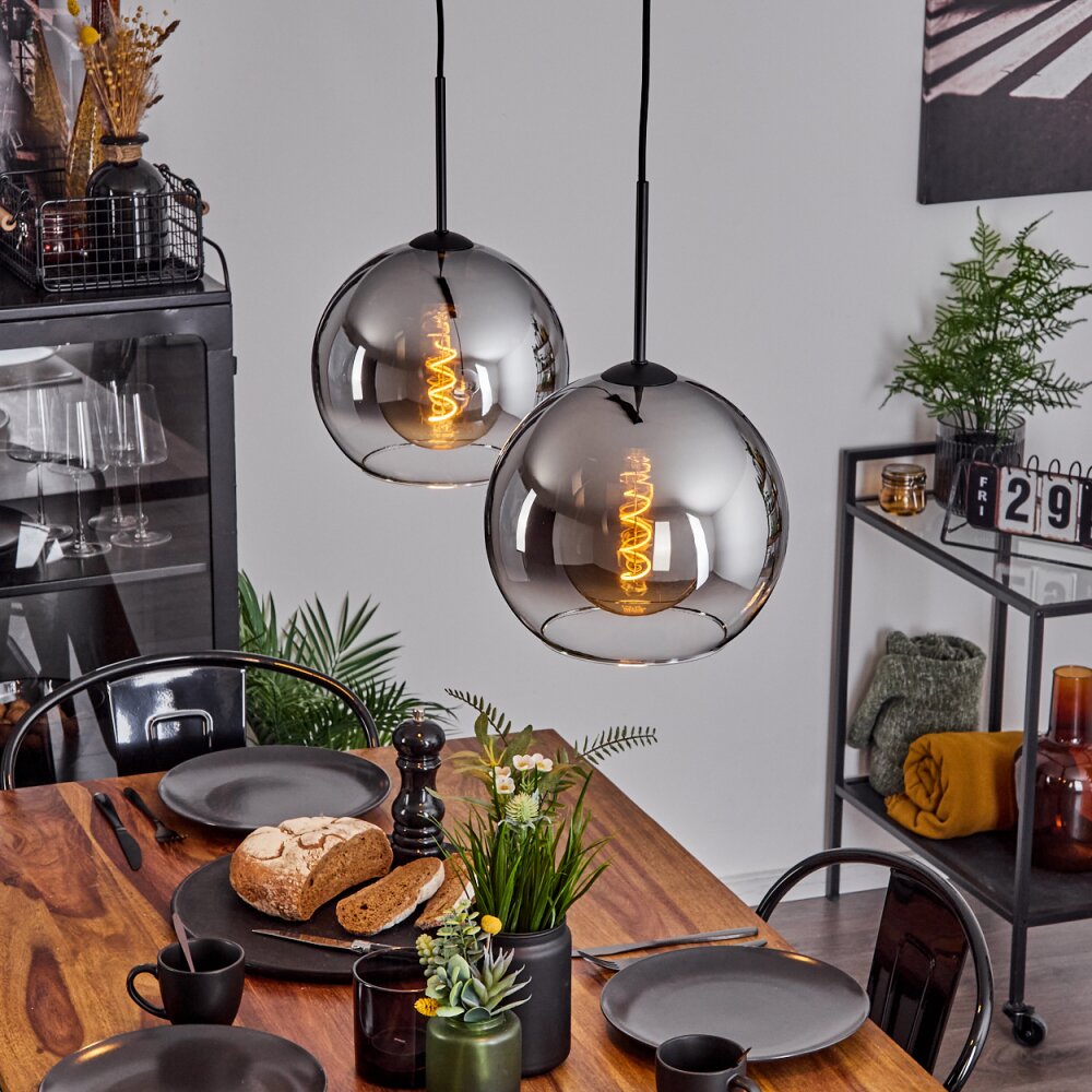 Koyoto Lampa Wisząca Szkło 25 cm Chrom, Przezroczysty, Przydymiony, 2-punktowe main product photo