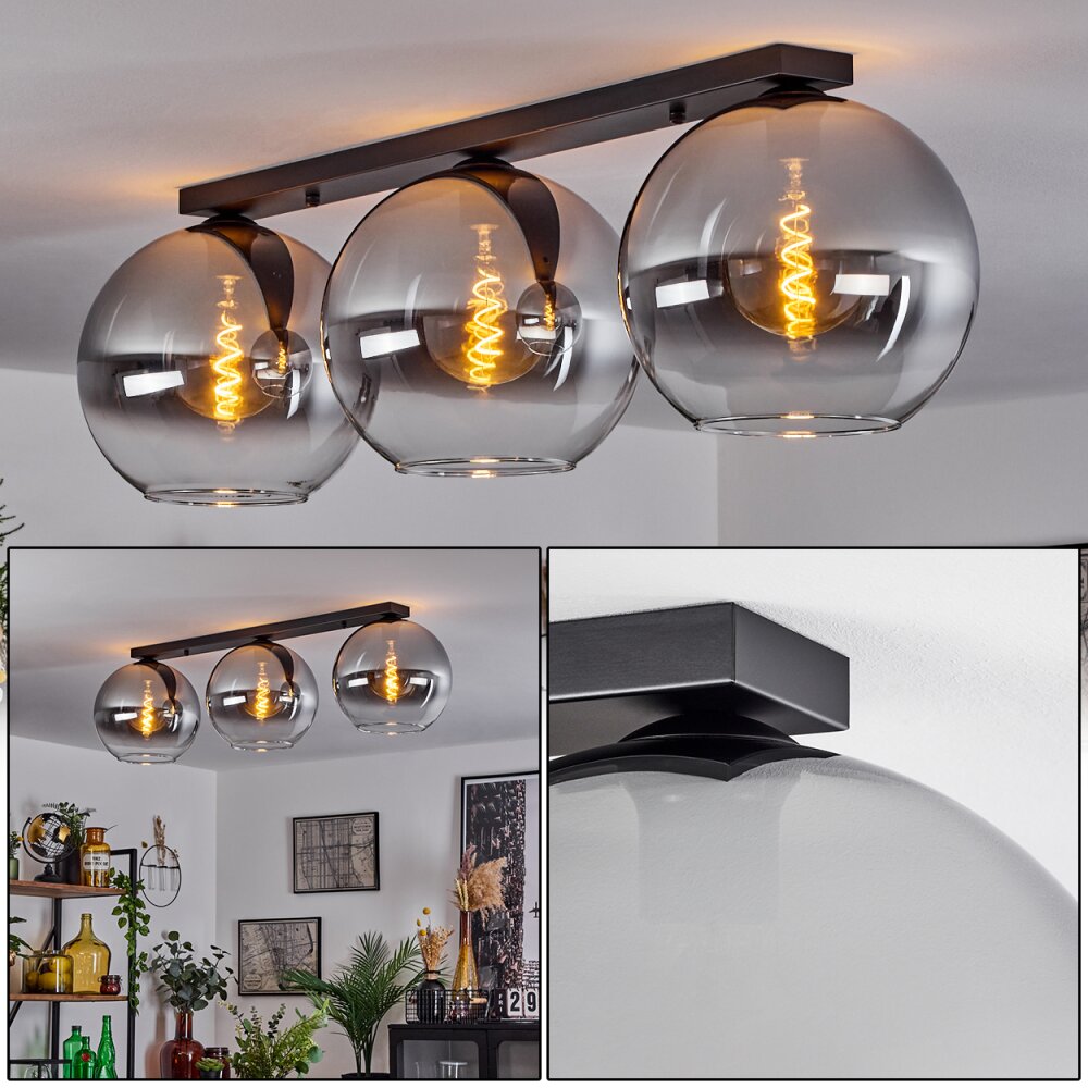 Koyoto Lampa Sufitowa Szkło 30 cm Przezroczysty, Przydymiony, 3-punktowe main product photo