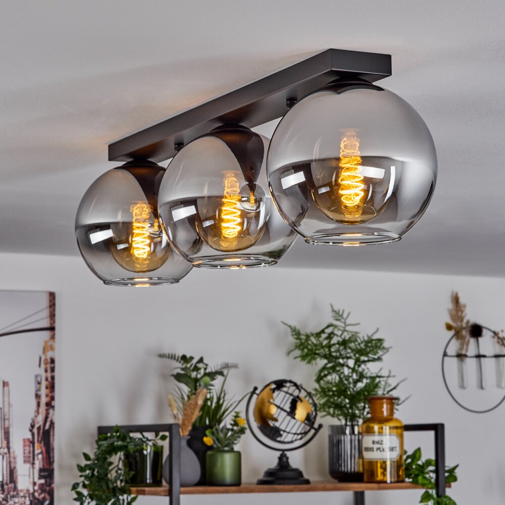 Koyoto Lampa Sufitowa Szkło 20 cm Chrom, Przezroczysty, Przydymiony, 3-punktowe main product photo