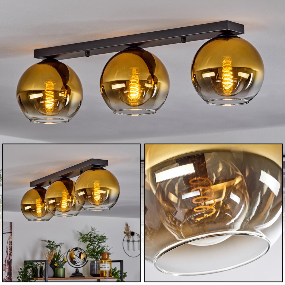 Koyoto Lampa Sufitowa Szkło 20 cm Złoty, Przezroczysty, 3-punktowe main product photo